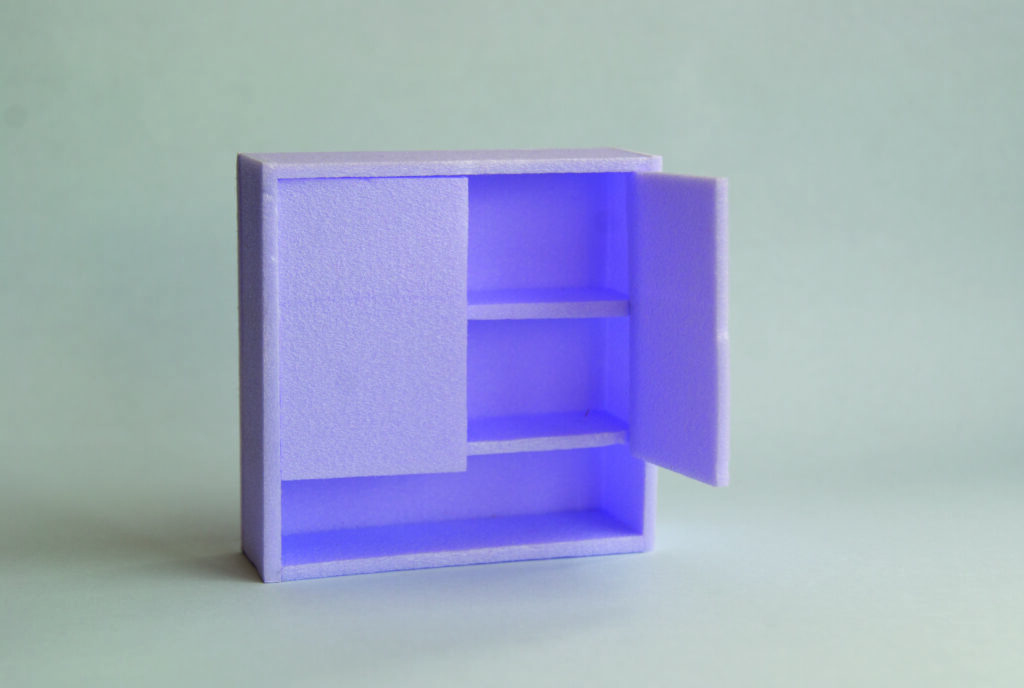 Bad Schrank Model aus Hartschaum.
